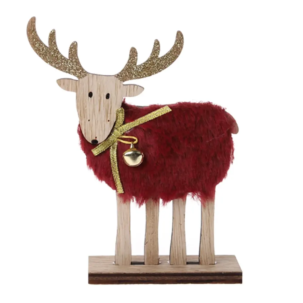 Cerf d'affichage de décor de renne en bois de Noël pour ornement de pièce maîtresse de Noël