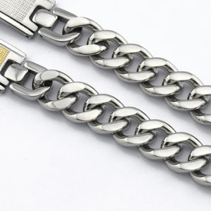 Offre Spéciale Cubain En Acier Inoxydable Bracelet <span class=keywords><strong>Gourmette</strong></span> avec Or Carte De Tordeur Marque - Product Image 4