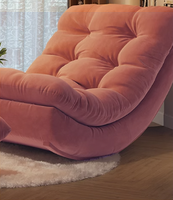 Sillón Reclinable Moderno Moon, Sofá Rojo para Descanso, para el Hogar, Villa, Sala de Estar, para Adultos, con Función de Cama, con Perchero