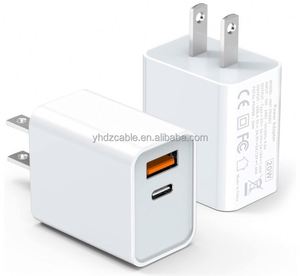 หัวชาร์จเร็วแบบหลายพอร์ต 20W USB C PD+QC 3.0 สำหรับ iPhone Samsung Android  ขายดี ใช้ได้กับมือถือทุกยี่ห้อ เหมาะสำหรับการเดินทาง - Product Image 1