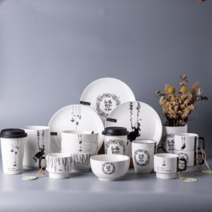 Tazones de Cerámica de Cuento de Hadas, Ilustración Vintage en Blanco y Negro, Tazones para Sopa/Cereal con Frases Inspiradoras - Product Image 3