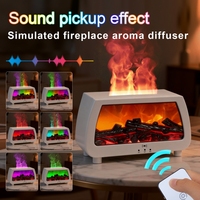 Nuevo Difusor de Aceites Esenciales con Llama 2026, 200ml, USB, Sensor de Sonido, Luz LED de Colores, Difusor de Aroma con Efecto de Llama de Chimenea y Control Remoto