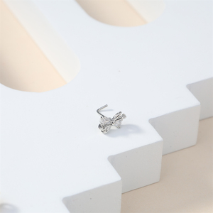 20g L hình mũi đinh tán thời trang cung rõ ràng CZ cho phụ nữ cô gái mũi Pin vít vàng bạc màu mũi xuyên đồ trang sức bán buôn - Product Image 5