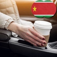 Sous-verres de voiture personnalisés avec drapeau de la Guadeloupe, lot de 2, tapis antidérapant et imperméable pour porte-gobelets de voiture, vente au détail et en gros disponibles
