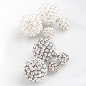 Pendientes Redondos de Circonia Cúbica, Diamante Blanco, Poste de Cobre, Estilo Geométrico, Accesorios de Joyería - Product Image 5