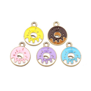 Pendentifs en forme de beignets, en alliage de zinc, accessoires de bijoux DIY pour cadeau, breloques de mode unisexes - Product Image 1