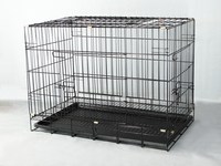 Prix de gros, cage pour chien en acier inoxydable de taille moyenne, bac en plastique écologique pour l'extérieur