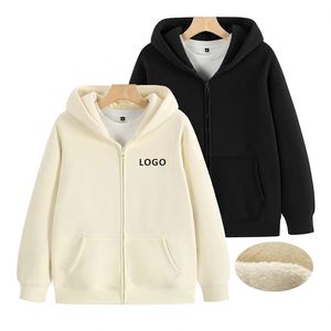 Sudadera con Capucha Personalizada con Logotipo, 500 g/m², Gruesa y Pesada, Chaqueta con Capucha, Abrigo Informal de Invierno con Cierre Completo y Forro de Sherpa - Product Image 1