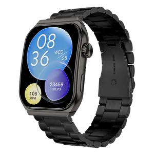 Özel UI SmartWatch AM19 1.96 inç AMOLED ekran arama cevap çağrı APP uzaktan kumanda etkinlik izci siyah gümüş akıllı saat