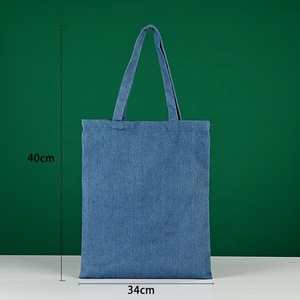 Custom Denim Cotton <b>Canvas</b> Tote <b>Bag</b> Portable Advertising Shopping <b>Bag</b> with Printed Logo Souvenirs Shopping <b>Bag</b> - Product Image 2