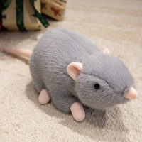 Peluche réaliste en forme de rat, trois couleurs au choix, plusieurs tailles, rembourrage doux, coussin confortable pour la sieste, décoration mignonne, cadeau idéal