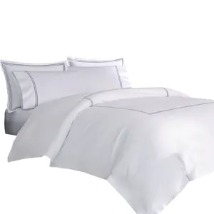 Hotel sheets for beds king embroidered bedding 6pcs cotton bedsheets set with comforter wholesale