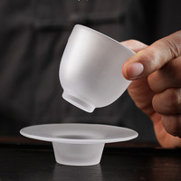 Tasse à thé en verre givré Kung Fu, petite tasse à thé en verre épais résistant à la chaleur, mug de dégustation de thé
