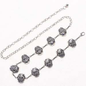 Cadena de cintura con calavera para mujer, estilo gótico, de plata tibetana, de una sola capa, para fiesta, moda, estilo hip hop - Product Image 4