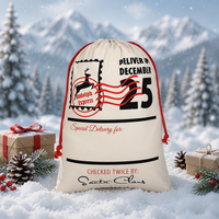 Weihnachtsmann-Sack Große Geschenktasche mit Kordelzug Spezielle Lieferung für Personalisierte Weihnachtsgeschenke mit Individuellem Namen Feiertagsdekoration