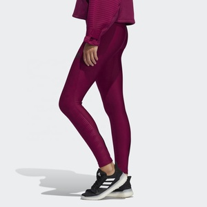 Leggings de sport sans couture taille haute en Spandex/Polyester personnalisés pour femme, contrôle du ventre, doux, pour entraînement, gym, course et yoga - Product Image 4