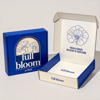 Boîte cadeau auto-érectible en carton ondulé écologique, portable, haut de gamme, personnalisée, imperméable, imprimée en quadrichromie avec motif floral