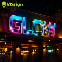 Enseigne publicitaire lumineuse en lettres 3D LED personnalisées en acrylique pour entreprises, étanche IP65, compatible Google Assistant