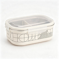 Kotak Makan Siang Terisolasi Stainless Steel Multi Warna, Wadah Makanan 2 Sekat dengan Tutup Kedap Udara, Kotak Bento dengan Klip Pengunci