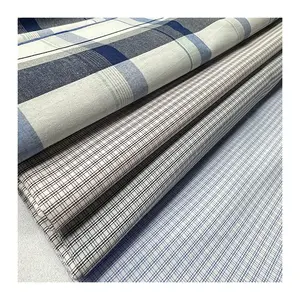 TC 80/20 plaid check man shirt woven polyester cotton blend fabric price per meter