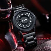Nuevo Reloj Dom con Correa Magnética, Relojes de Cuero Impermeables para Hombre, Puntero Deslizante, Fuerza Magnética, Reloj de Pulsera de Lujo para Hombre