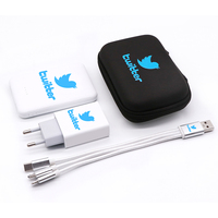 Usine OEM/ODM, accessoires de téléphone portable personnalisés avec logo, ensembles cadeaux promotionnels, kit de voyage portable comprenant une batterie externe, un câble et un chargeur