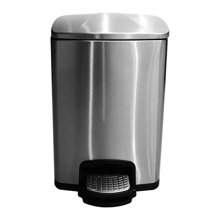 In acciaio inox Piede In Metallo Pedale Camera Trash Can Dust Bin free standing hotel