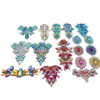 Appliques thermocollantes en strass Néon AB DIY, grandes pierres décoratives pour textile de maison, chapeaux, costumes de carnaval et ornements