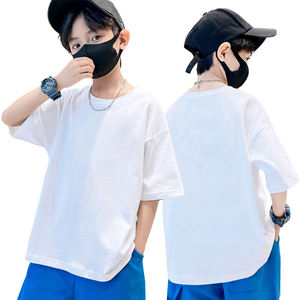 Wholesale <strong>Boys</strong> Short Sleeves Custom Design Multi Solid Plain Color Drop Shoulder Style 100% Cotton Kids <strong>T</strong>-<strong>Shirt</strong> - Product Image 2