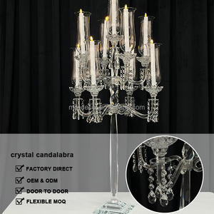 Lustre en cristal élégant de qualité supérieure avec prismes pour les fournitures de mariage, décoration de table, centre de table - Product Image 2
