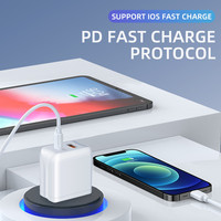 Pengisi Daya Dinding 2-Port Type-C 20W Cepat Tren 2025 PD QC3.0 untuk Ponsel Laptop Adaptor Daya Perjalanan Colokan US EU