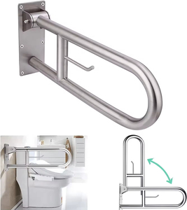Foshan personalizzato nero acciaio inossidabile pieghevole corrimano da doccia senza barriere per anziani disabili manopole - Product Image 1