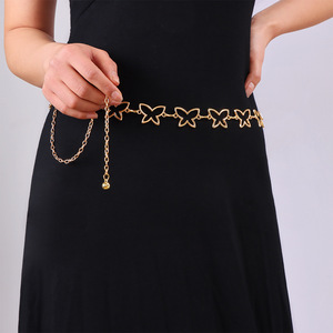 โซ่คาดเอวรูปผีเสื้อห่วงโซ่โลหะสังกะสีอัลลอยชั้นเดียวสำหรับปาร์ตี้ - Product Image 1