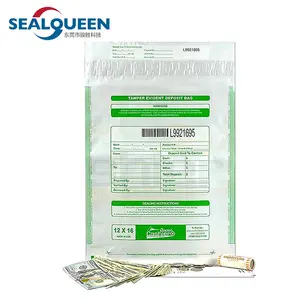 Custom Logo Plastic Secure Seal Tamper Proof Tamper Evident Bag Locking Money Cash Security Bag For Mail Industry Package