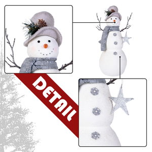 Bắc Âu sang trọng than chì màu xám đứng vải người tuyết Búp bê trang trí sao thông NÓN trang trí nhà cao cấp - Product Image 2