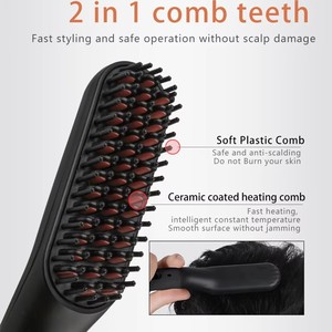 <span class=keywords><strong>Barbe</strong></span> Lissage Brosse Hommes Professionnel Rapide Chauffé Électrique Cheveux <span class=keywords><strong>Lisseur</strong></span> Peigne Électrique En Céramique Cheveux <span class=keywords><strong>Lisseur</strong></span> - Product Image 3