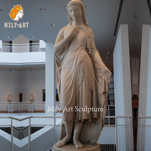 <span class=keywords><strong>Statue</strong></span> grecque en <span class=keywords><strong>marbre</strong></span> blanc ornement personnalisé <span class=keywords><strong>femme</strong></span> avec décor de voile - Product Image 2