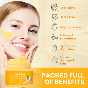 Crème Visage Éclaircissante et Blanchissante au Curcuma Bio et Végétalienne, enrichie en Vitamine E, pour Tous Types de Peau, Livraison en 3 Jours, Commande Mixte en Gros GZ RTS - Product Image 3