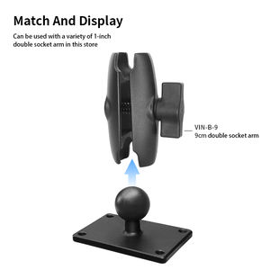 VINmounts support tête sphérique 1 pouce, base carrée38×63.5mm avec trous pour montage dispositif aluminium VIN-B-027 - Product Image 4