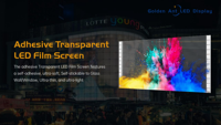 Film d'affichage LED flexible auto-adhésif en cristal haute transparence P20 1000x320mm pour utilisation intérieure et extérieure 1080P HDR10+