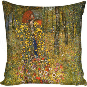 Gustav Klimt Le Baiser Peinture Housse De <span class=keywords><strong>Coussin</strong></span> Vintage Style <span class=keywords><strong>Or</strong></span> Motif Décoratif Oreillers Décor À La Maison Lin Housse De <span class=keywords><strong>Coussin</strong></span>/ - Product Image 4