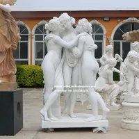 Statue de Lady Godiva en marbre blanc grandeur nature, sculpture de fille sexy avec cheval