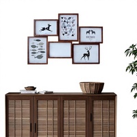 Set Bingkai Foto Dinding Kreatif 6-inci 7-inci Multi Panel Kayu Komposit Dekorasi Dinding Amerika 6-panel Dinding Foto