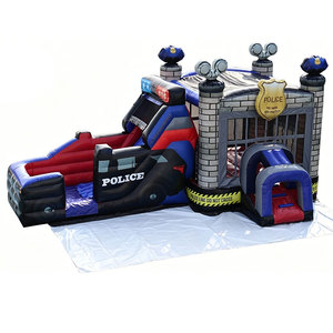 Château gonflable commercial à thème voiture <span class=keywords><strong>de</strong></span> <span class=keywords><strong>patrouille</strong></span> avec toboggan pour enfants, thème héros, pour événements festifs - Product Image 1