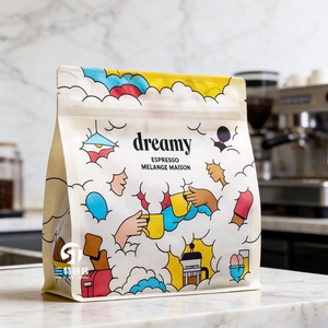 OEM Coffee Bean <b>Packaging</b> <b>Bag</b> Matte Eight Side Seal Pouch Custom Resealable Plastic <b>Packaging</b> Coffee Bean <b>Bags</b> With Zipper - Product Image 2