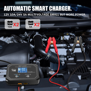 HTRC P10X2 Dual Smart Elektromotorrad/Roller Batterieladegerät <span class=keywords><strong>12V</strong></span> 10A 24V <span class=keywords><strong>5A</strong></span> pro Bank AGM/Gel/SLA Lithium LiFePO4 QC2.0 2 - Product Image 2