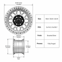 Prix d'usine pour roues concaves monobloc forgées 17x12 Beadlock tout-terrain
