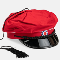 Chapeau de remise de diplôme norvégien personnalisé Russehue rouge avec long pompon, casquette traditionnelle à visière pour lycéen