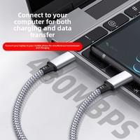 Câble de charge rapide PD 60W double Type-C avec conducteur en cuivre pur et gaine en nylon, compatible avec OPPO VIVO