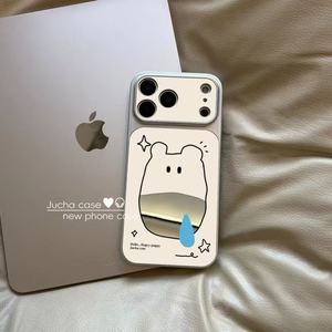 Diseño divertido y peculiar con una carcasa <span class=keywords><strong>de</strong></span> TPU+PC color plateado. Compatible con teléfonos iPhone 14, 15, 16, 17 y <span class=keywords><strong>de</strong></span> la serie Air. - Product Image 1